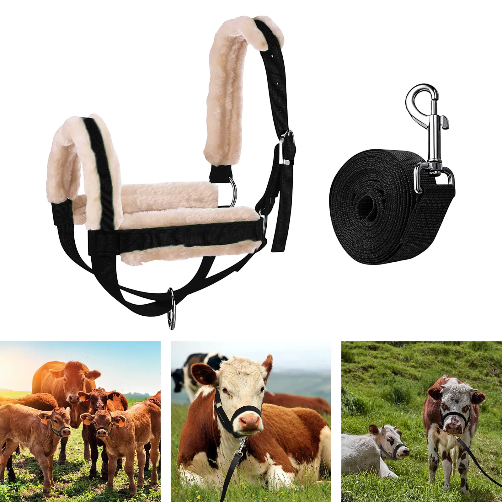 رسن البقرة مع مزرعة حبل رائدة قابلة للتعديل لأغنام الثور الحصان، مستلزمات أساسية لحظيرة الحمار الحيوانية الاحترافية