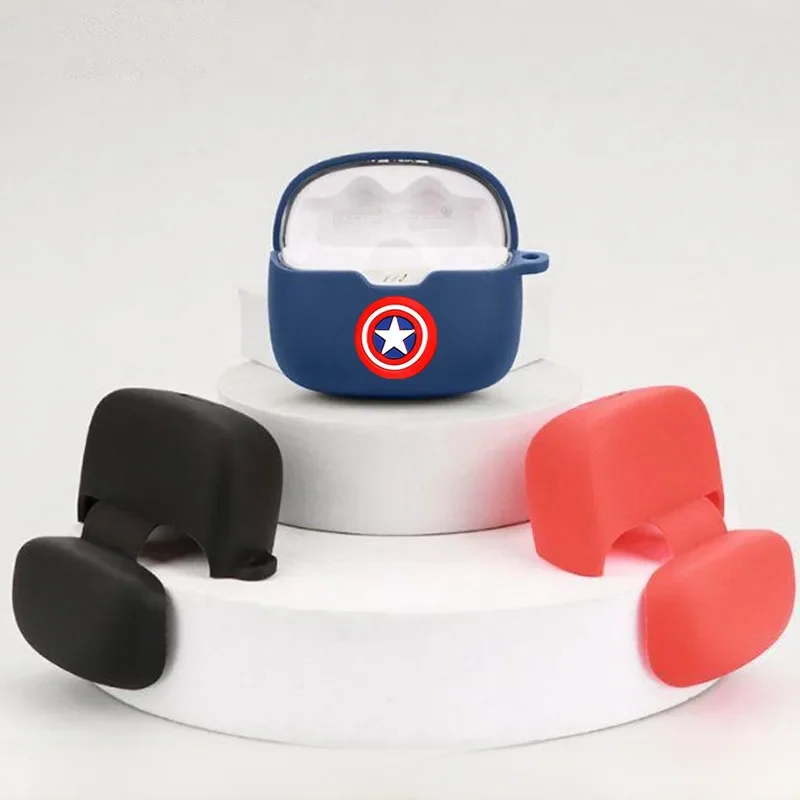Housse de protection pour écouteurs Bluetooth sans fil, dessin animé Marvel Batman, pour JBL Tune Beam/Buds, coque de protection avec crochet