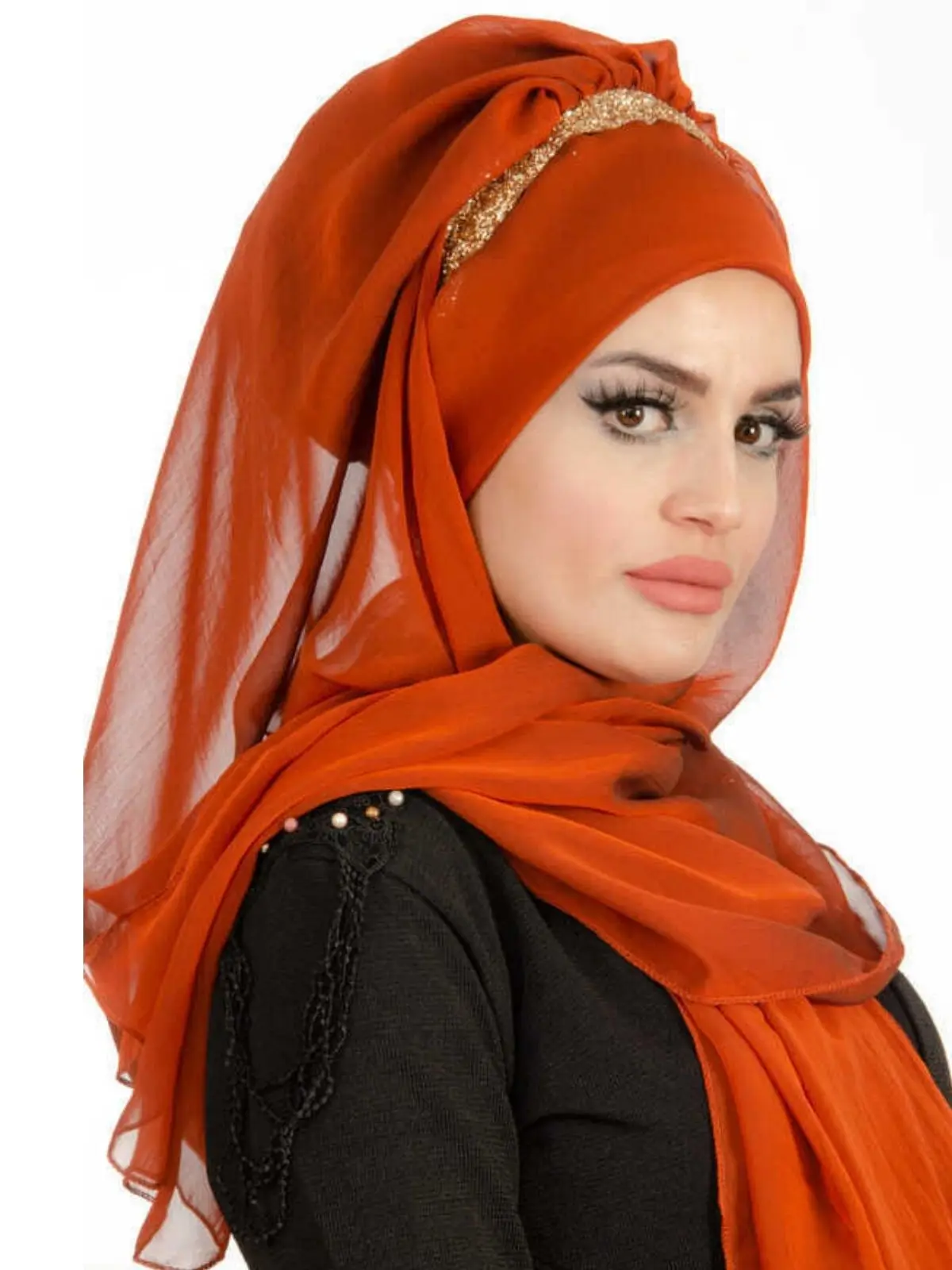 Shawl for Evening Dress with Accessories Ready-made Elegant Women Fashion Muslim Prayer Hat Hijab Islamic Seasonal Stylish