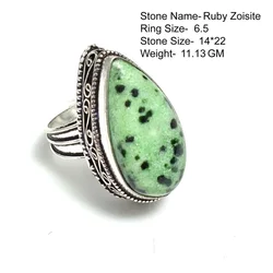 Genuine Moonstone Ruby  Amazonite Jasper Unakite Labradorite Agate Mookaite Antique Ring