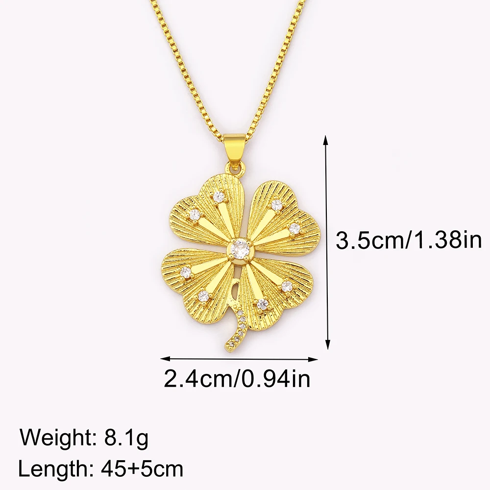 Nidin High Quality Flower Shape Sparkling Zircon Charm Pendant For Women Copper Necklace Jewelry Accessories Fashionable Gifts