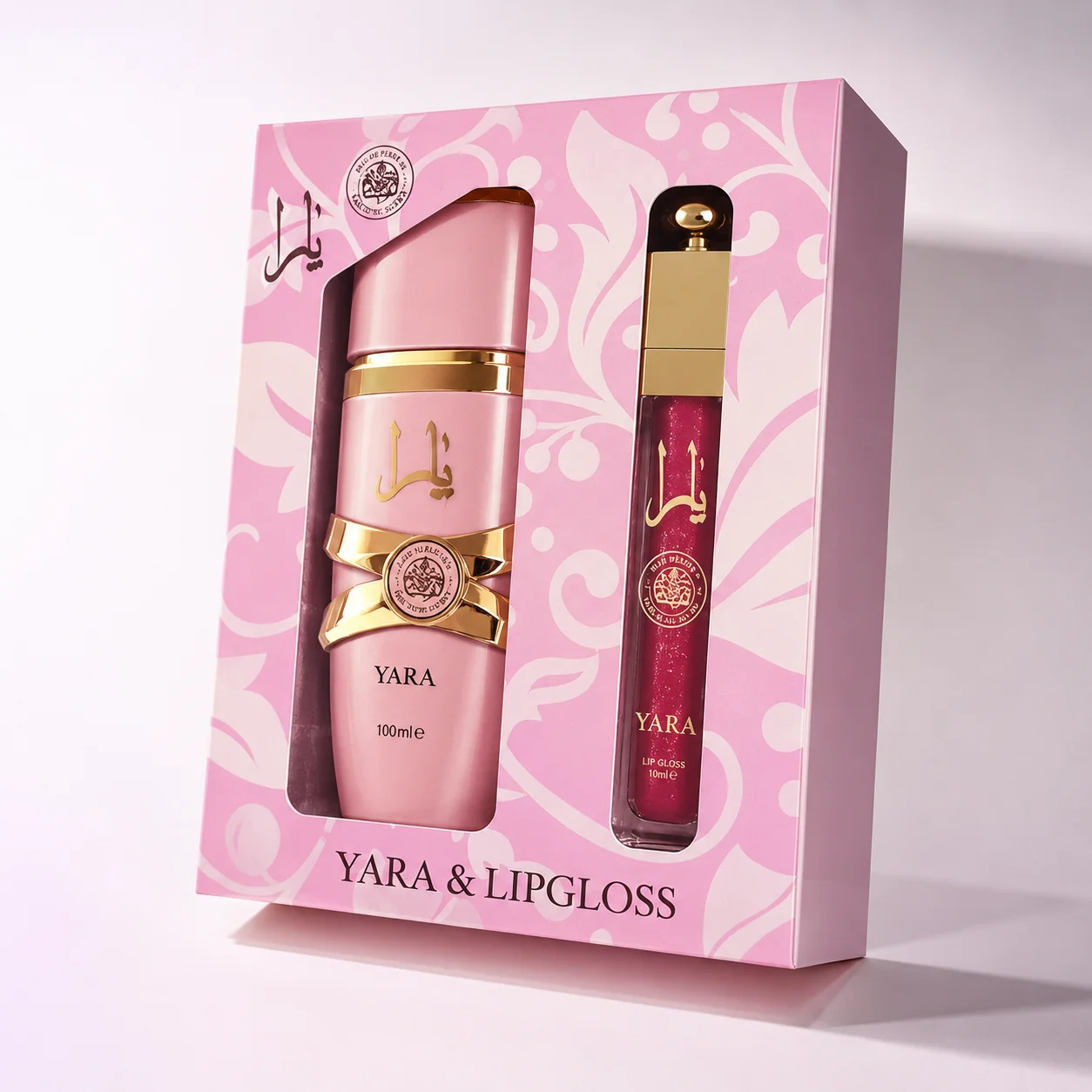 Yara Parfum 30ml + Gloss à Lèvres 4ml – Coffret Gourmand Vanille Musc Floral Fruité Femme