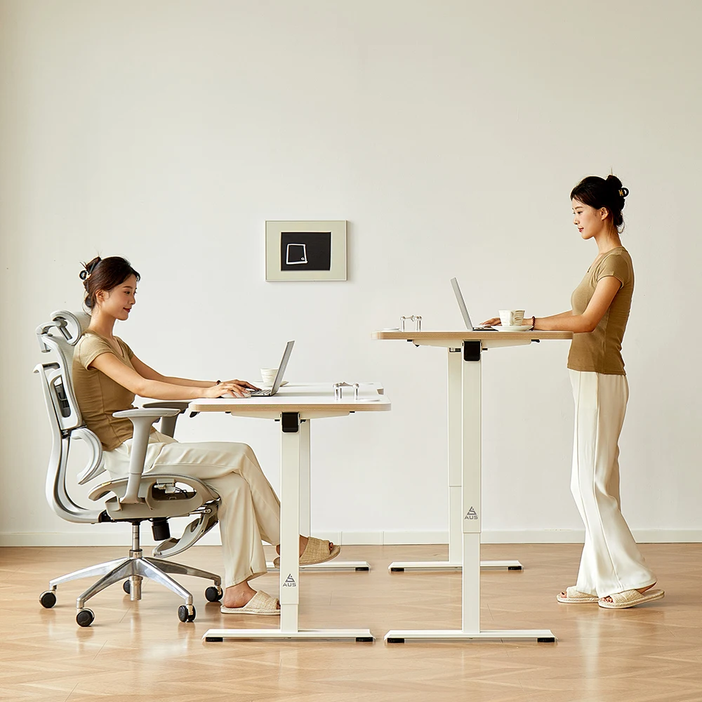 Aus FJ03 Simple-assembled Electric Motion Desk One-neck Electric Desk Height-adjustable Desk Standing Desk 1000 1200 1400 1600