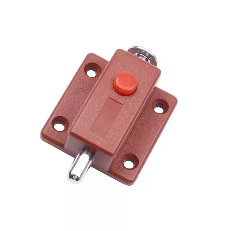 Hot Sales Spring Loaded Press Button ABS Plastic Bolt Sliding Lock Latch For Door Furniture Hardware Accessories