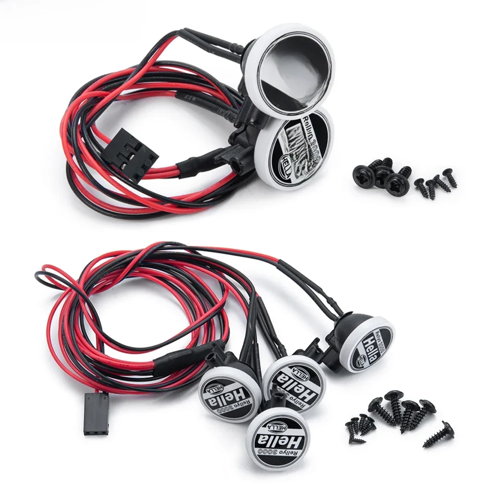 MIBIDAO 2/4LED RC voiture toit lumière ronde lampe projecteur pour 1/10 Axial SCX10 II 90046 TRX4 Tamiya CC01 D90 D110