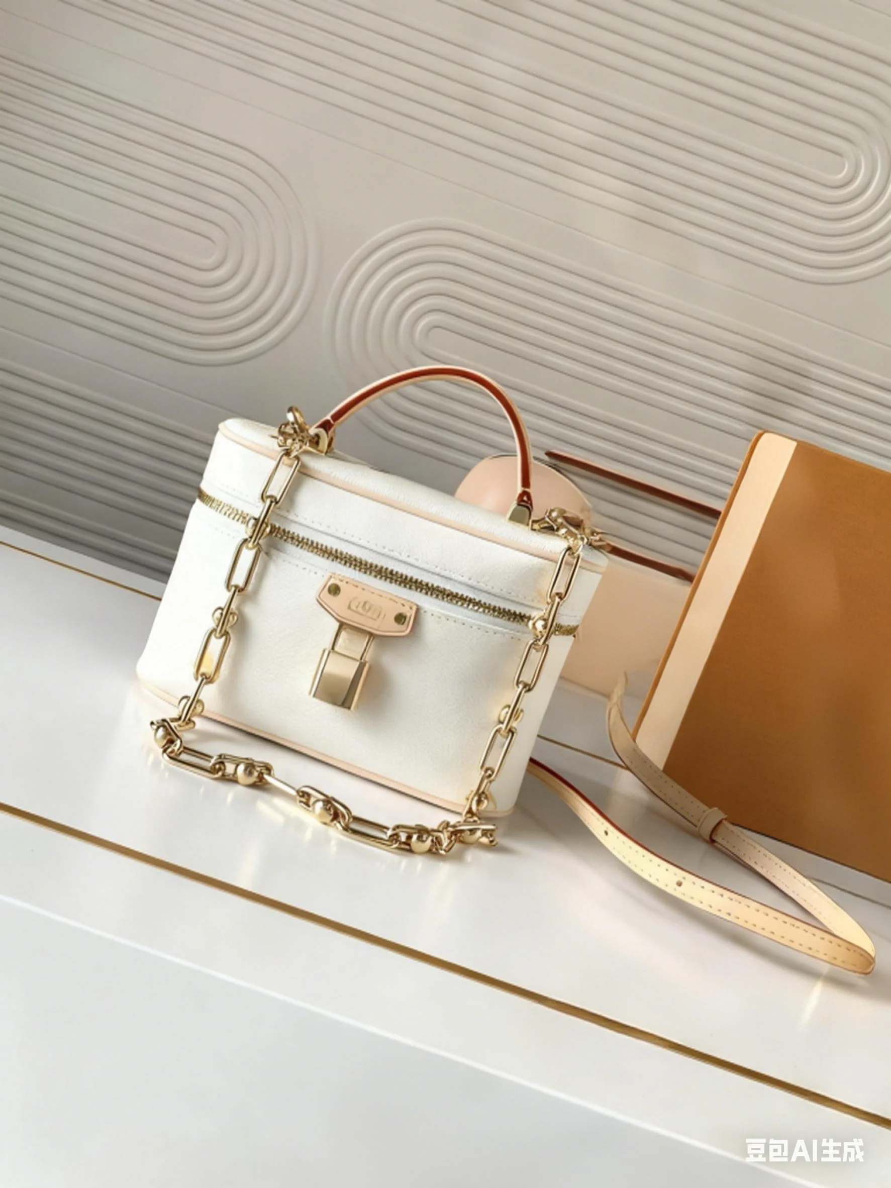 

2025 New Fashionable and Single Handle and Double Zippers Mini Makeup Bag Size：20x13.5x12.0cm