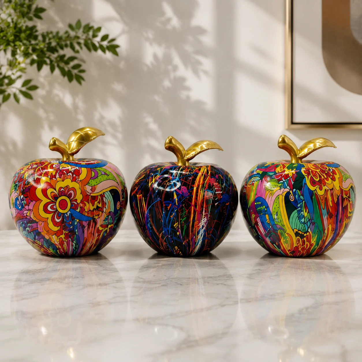 Hand Painted Resin Apple Sculp - Resin Art Table Top review and price