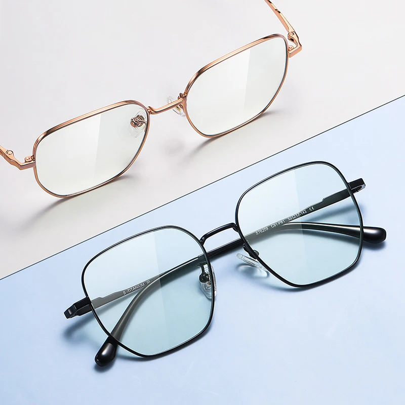Women New Pure Titanium Glasses Frame with Recipe Vacuum IP Electronical Plating Skin Protection Material Anti-Corrision Female