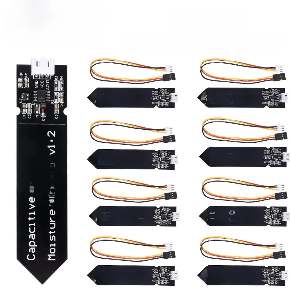 5/10 sztuk pojemnościowy czujnik wilgotności gleby odporny na korozję dla Arduino wykrywanie wilgoci podlewanie ogrodu DIY — zdjęcie produktu 7