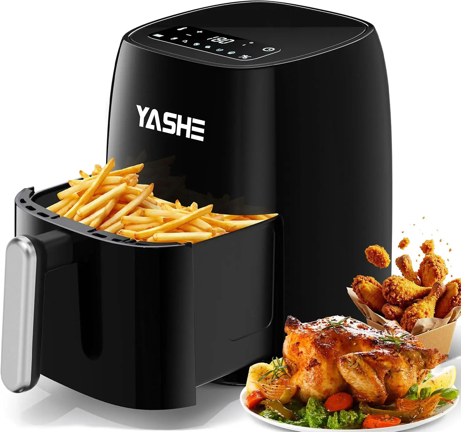 Friggitrice Ad Aria 500W 4,2L Con Touch Screen LED in Vetro Temperato