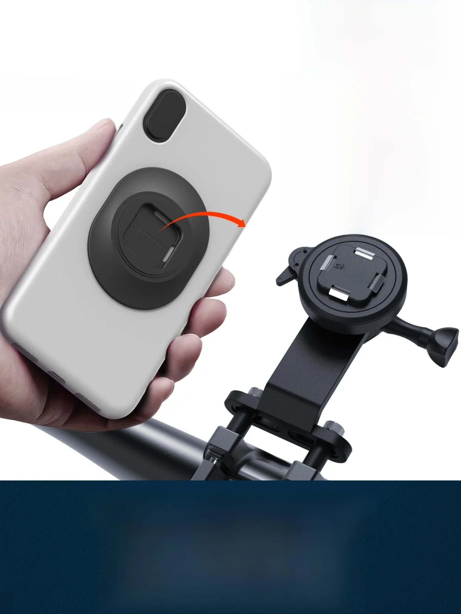 Przednia uchwyt na telefon rowerowy, wspornik rowerowy mocowanie, aluminiowa lekki aparat MTB/kolarstwo szosowe zacisk telefonu, szybka seria Q — zdjęcie produktu 7
