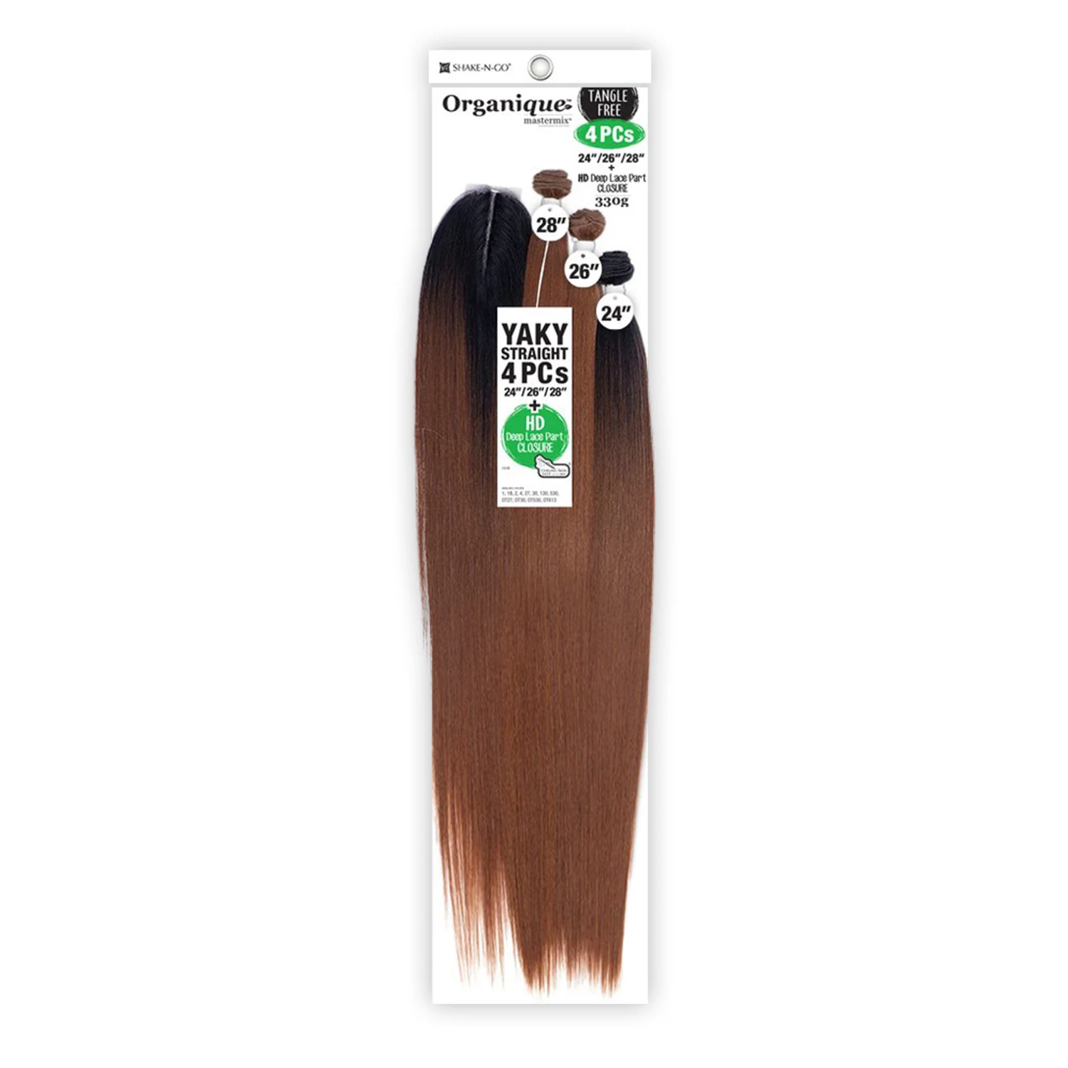 

Shake-N-Go Weave Organique Mastermix Yaky Straight 4 шт. с глубокой кружевной застежкой HD (242628 дюймов)