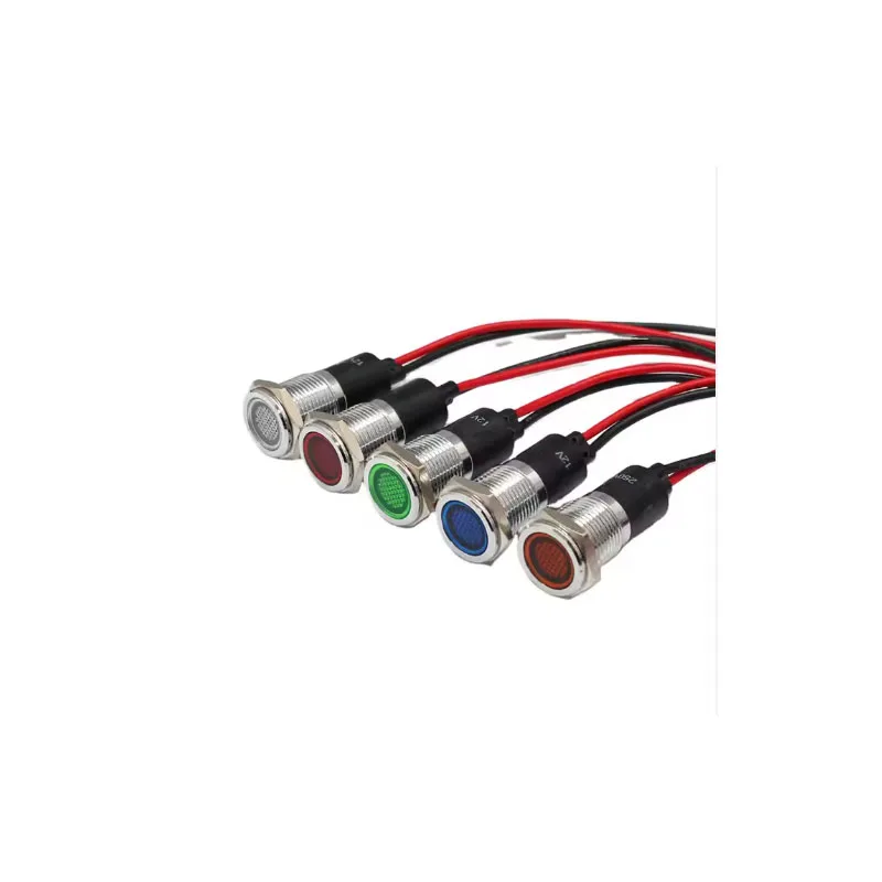 19 mm waterproof stainless steel engine oil luminous 220V indicator light (with wire) Car charger indicator light