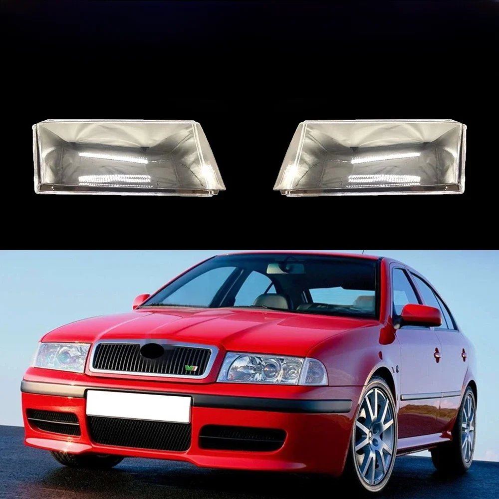 Przezroczyste lekkie etui do Skoda Octavia 2001 2002 2003 2004 osłona reflektorów przednich reflektor abażur szklana lampa Shell czapki — zdjęcie 2