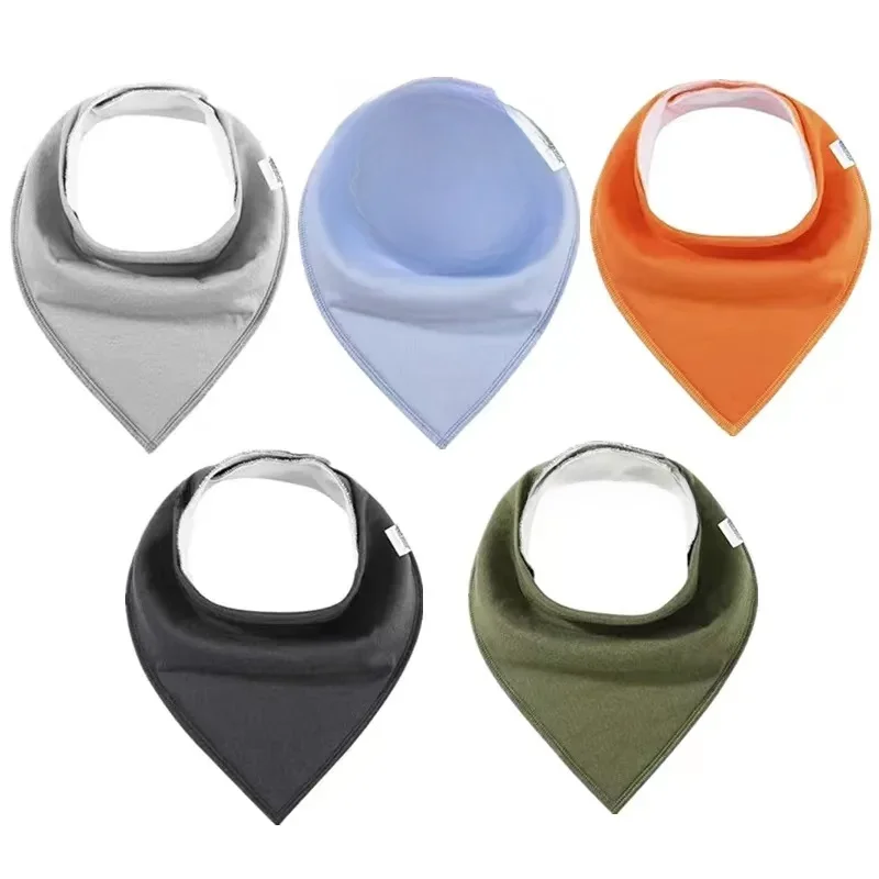 Bavoirs triangulaires pour bébé, 3 pièces, écharpe de salive, Bandana en coton bicouche, imperméable, pour nouveau-né, garçons et filles, tissu absorbant