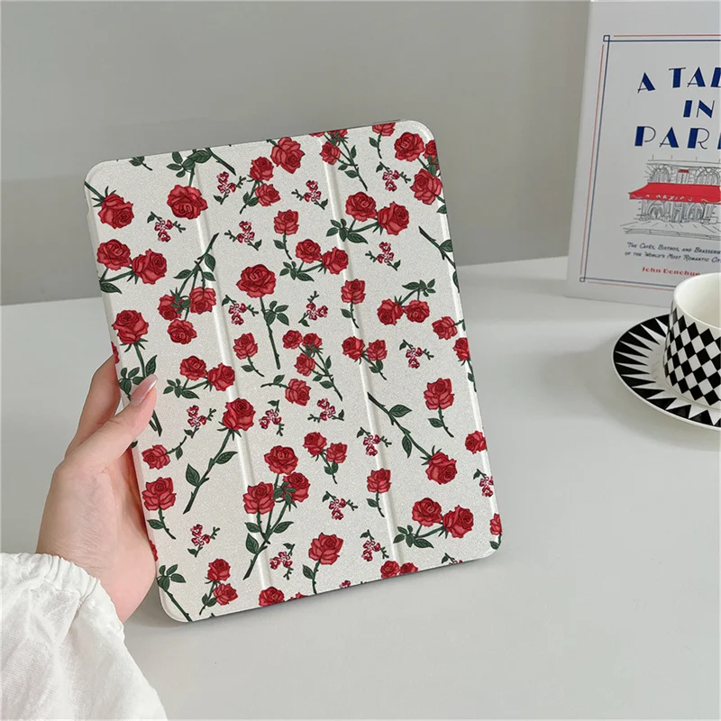 Cute Wildflower Tablet Case for Apple iPad Pro 2024 11 inch Air 5/4 10.9 10th 7/8/9 10.2 Air 3 10.5 inch mini 6 5 4 Cover Cases