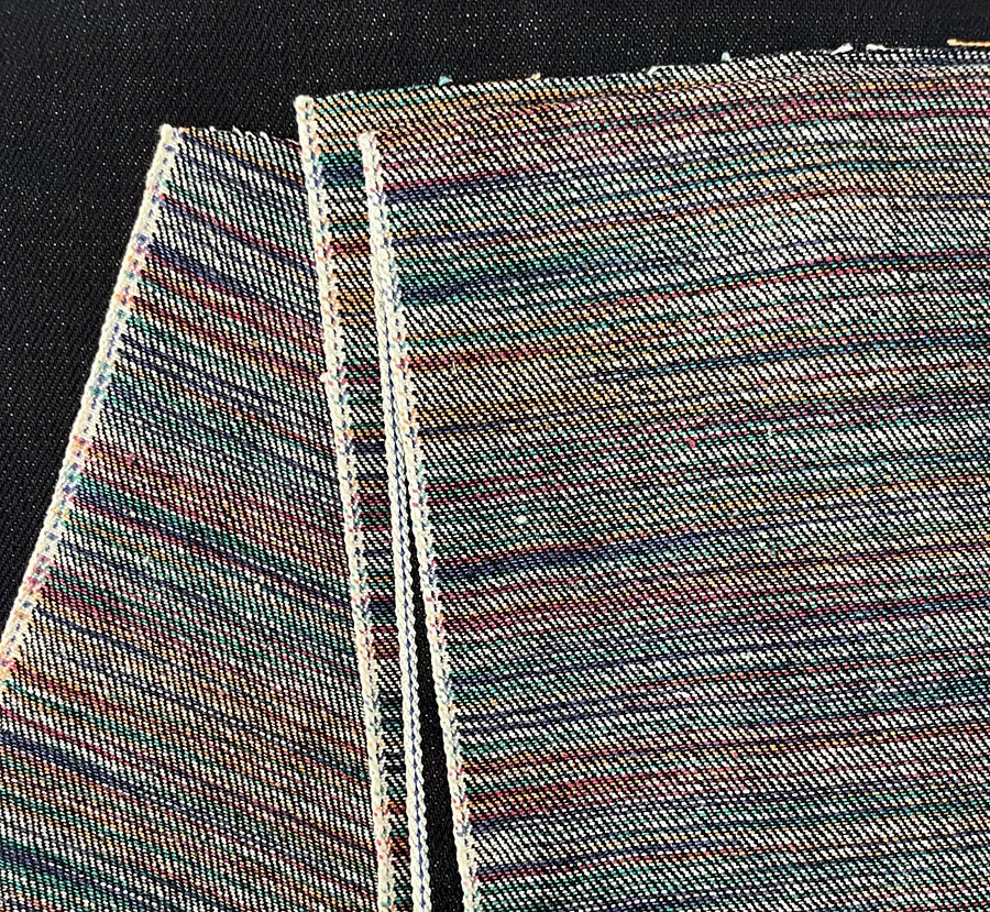 14.8oz Selvedge Rainbow Weft Denim Jeans Cloth Wholesale Vintage Selvage Cotton Denim Fabric By Yard Manufacturers W324031-17