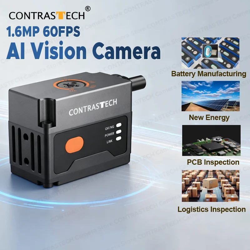 Câmera inteligente ai 1.6mp 60fps ip65 câmera de visão industrial com código de barras qr reconhecimento ocr para inspeção de automação ilogix