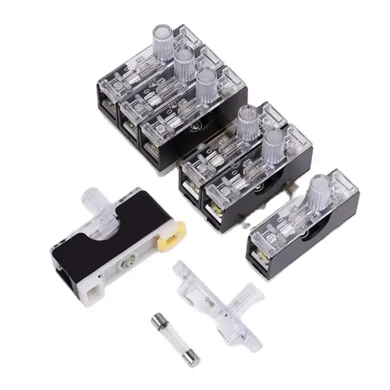 Porte-fusible monté FS101, DIN RACanon, Fusible, Voyant d'avertissement, 6x30mm, 10A