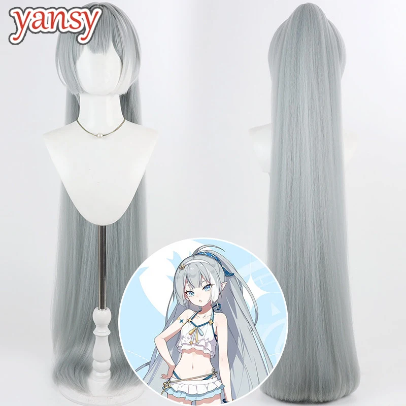 Yansywig Synthetic Hair Mao-chan Cosplay Wigs Stella Sora Mao-chan Female Tyrant 120cm Long Gray Ponytail Wig Heat Resistant