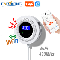 Tuya WiFi Natural Gas Leakage Detector 433MHz Wireless Combustible Gas Leak Sensor Home Kitchen Security Alarm Smart Life APP