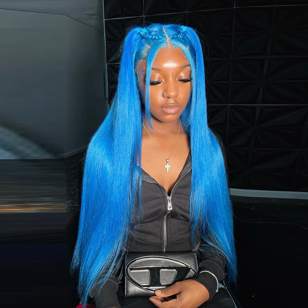 Peluca de cabello humano con frente de encaje transparente 13X4 13x6, color brasileño, pelucas de cabello humano 613 para mujeres prearrancadas