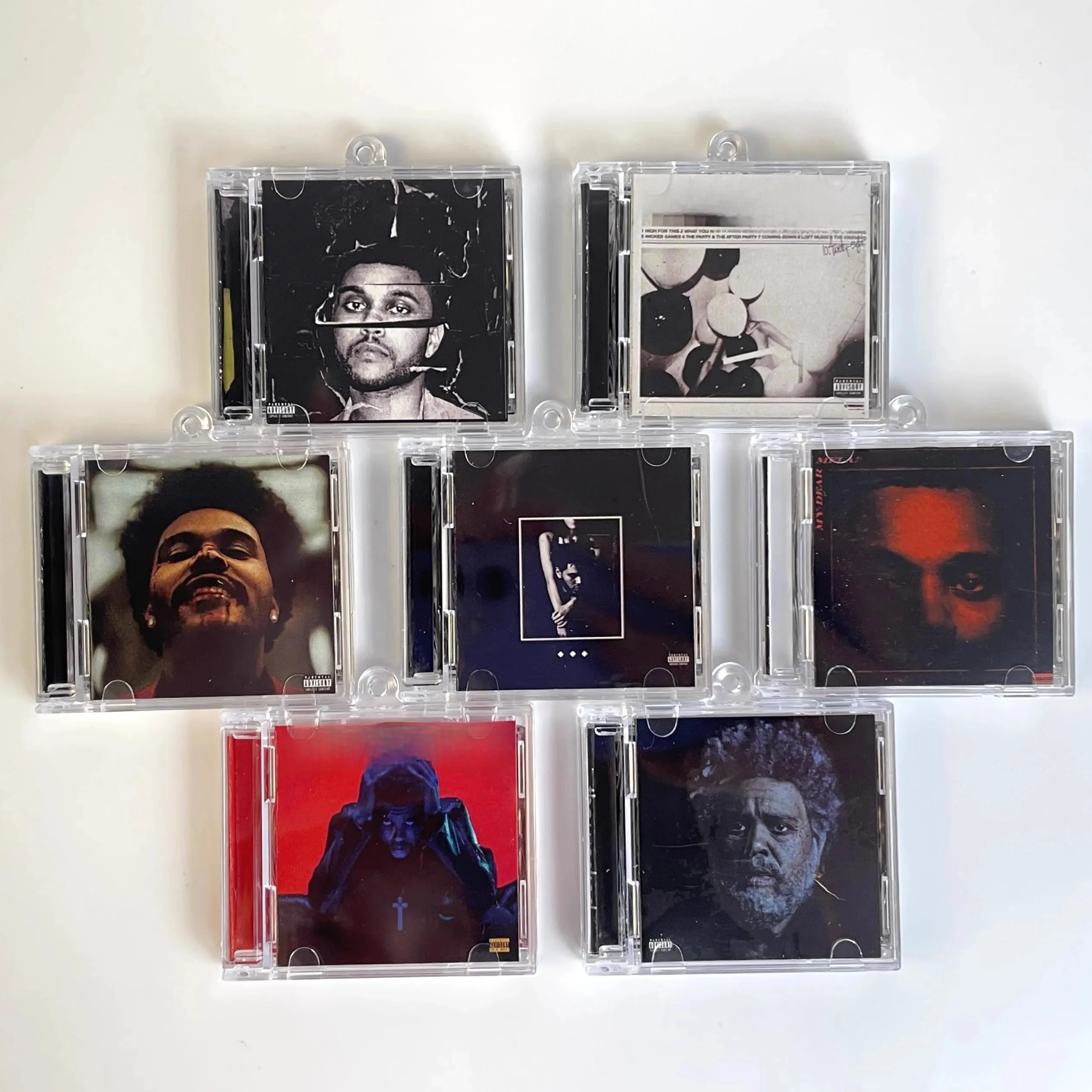 The Weeknd Trilogy Mini Music CD Keychain, Play Song, Starboy Album, My 51.Melancholy, NDavid, Cosplay Necklace Pendant
