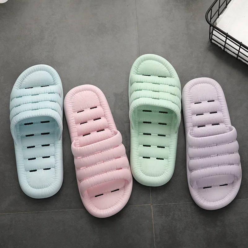 Four Seasons Morandi Family Non-slip Bathroom Shower Slippers Lovers Shoes For Men And Women Waterproof Bathroom Sandals