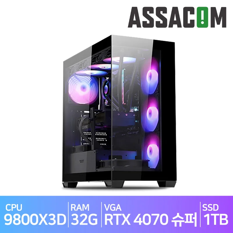 ASCCOM'S 9800X3D/RTX4070 Supercomputer assembly PC Desktop (FREEDOS)