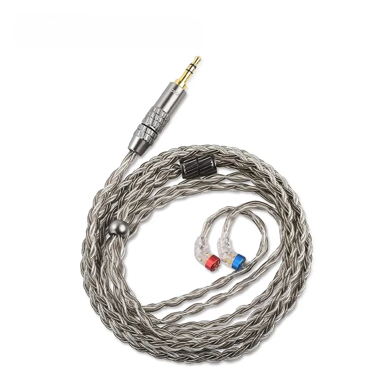 CVJ TS800 Kabel Ulepszający do Słuchawek 8 Splotów 200 Żył Posrebrzany Opcjonalna Wtyczka 2.5mm 3.5mm 4.4mm QDC MMCX 0.78MM 2Pin do KZ CCA FIIO TRN — zdjęcie produktu 7