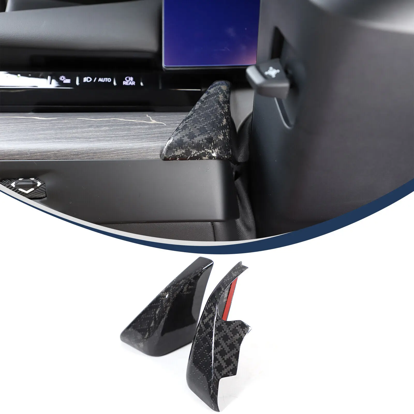 

2PCS Dry Carbon Fiber Car Center Control Display Both Sides Trim Cover For BMW 5 Series G60 2024+ Interior Car Accessories