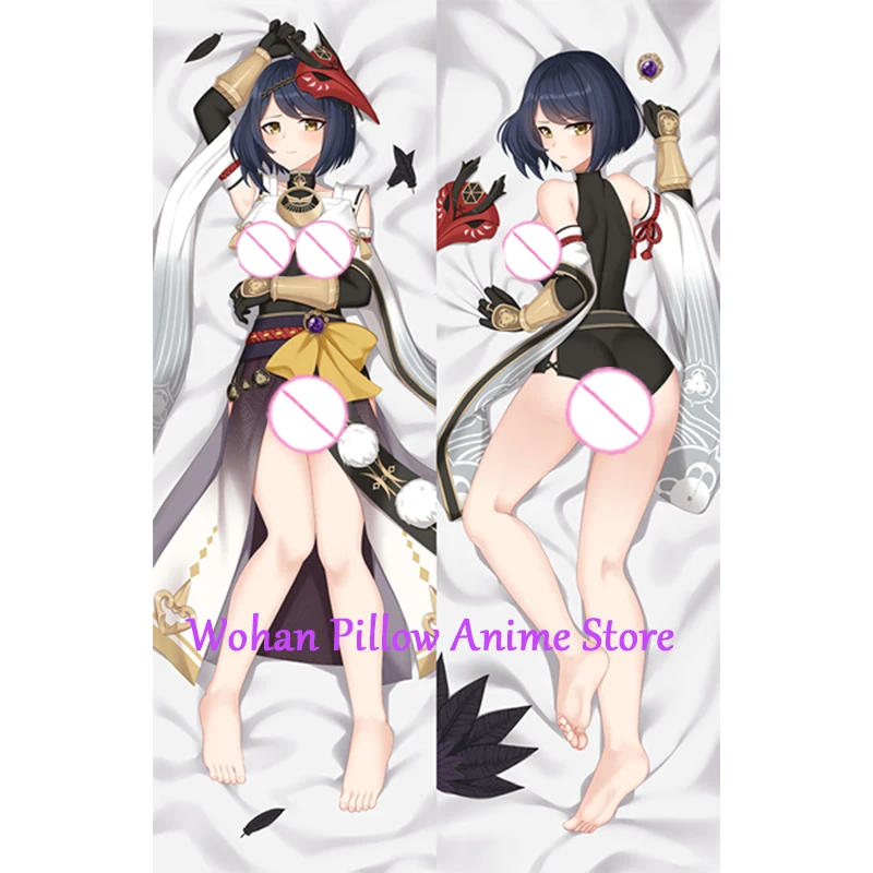 Dakimakura Anime Pillow Cover Kujou Sara Double Sided Print Life-size Halloween Christmas Decoration