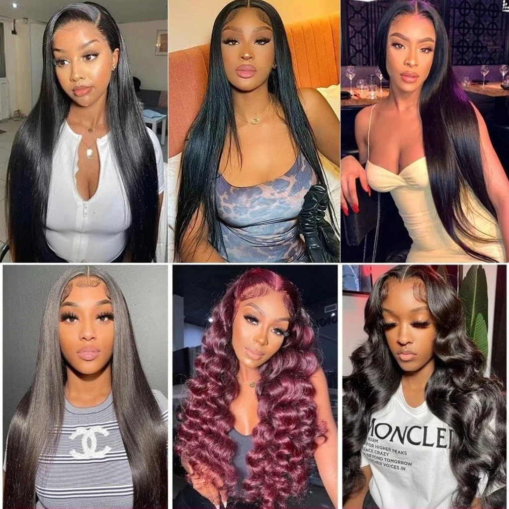 Straight Human Hair Bundles With Brazilian Weave 3 Bundles 13x4 Transparent Lace Frontal With Frontal Natural Hair Extensions