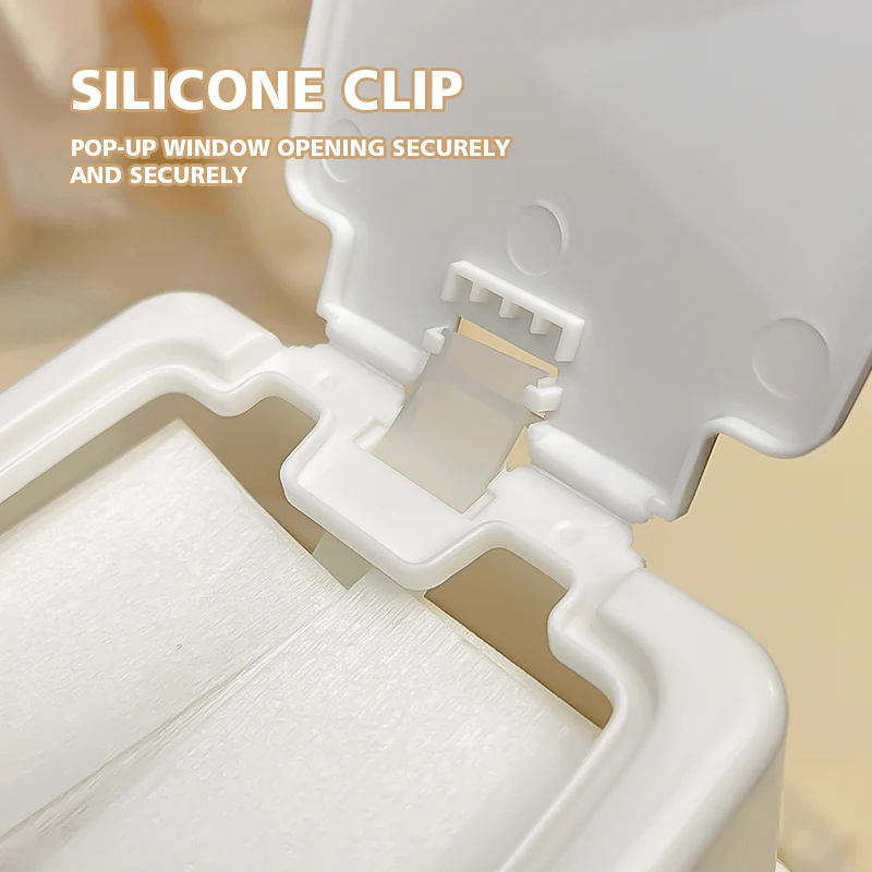 Caja organizadora de almacenamiento para estudio de uñas, caja de almacenamiento de escritorio, Mini hisopo de algodón emergente con tapa, plástico de algodón cosmético a prueba de polvo