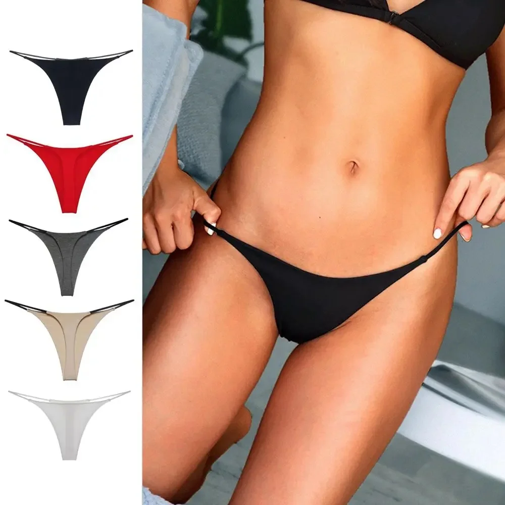 Cienkie damskie stroje kąpielowe z paskami Strój kąpielowy Stringi i G Stringi Plus Size Niski stan Kobieca bielizna bikini S-XL Oddziela strój kąpielowy — zdjęcie 2