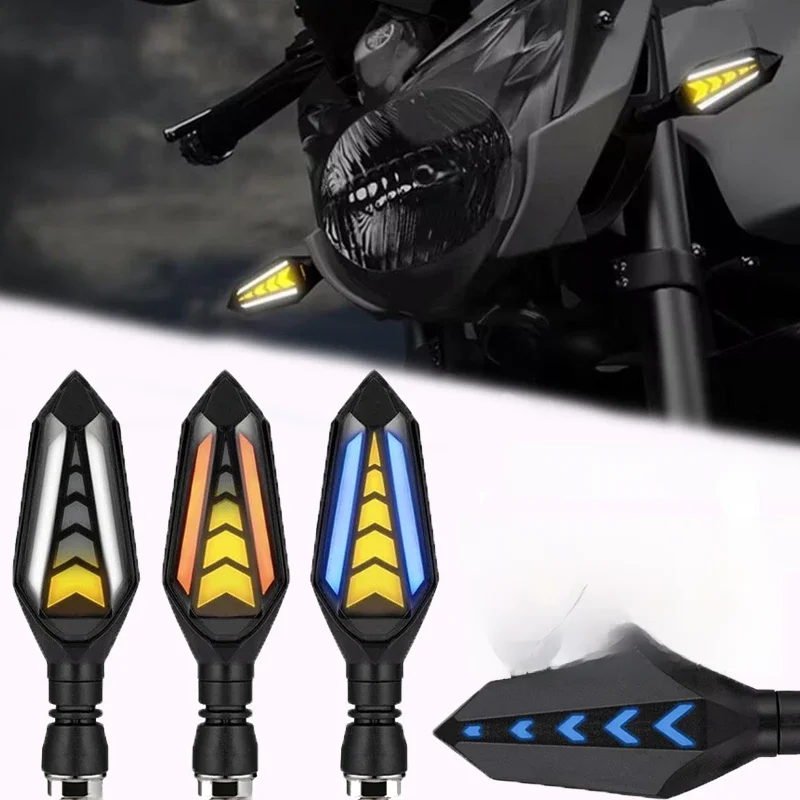 Clignotant de moto indicateur LED clignotant blanc ambre DRL flèches LED flux séquentiel 12V 10mm pour Honda pour Yamaha