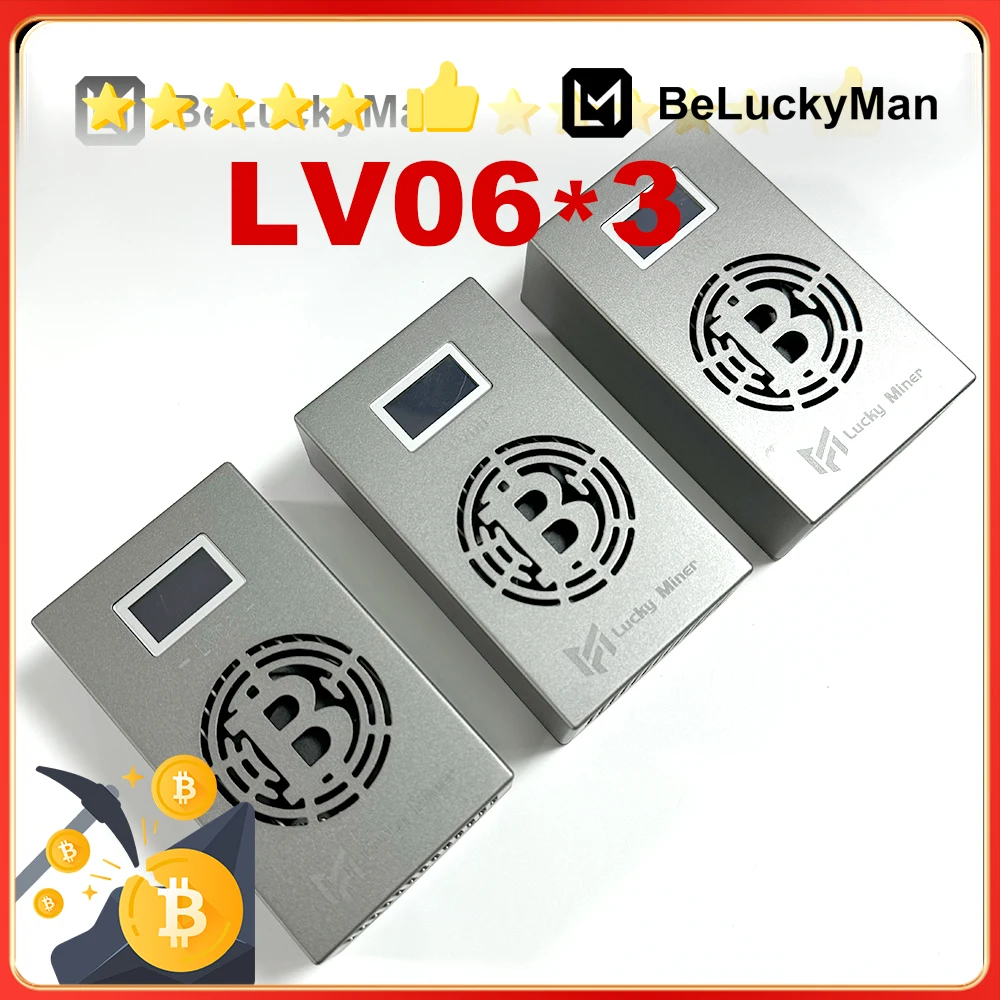 

3pcs LV06 lucky miner btc miner machine 504GH/S WIFI BM1366 SHA256 lottery miner bitcoin miner solo miner