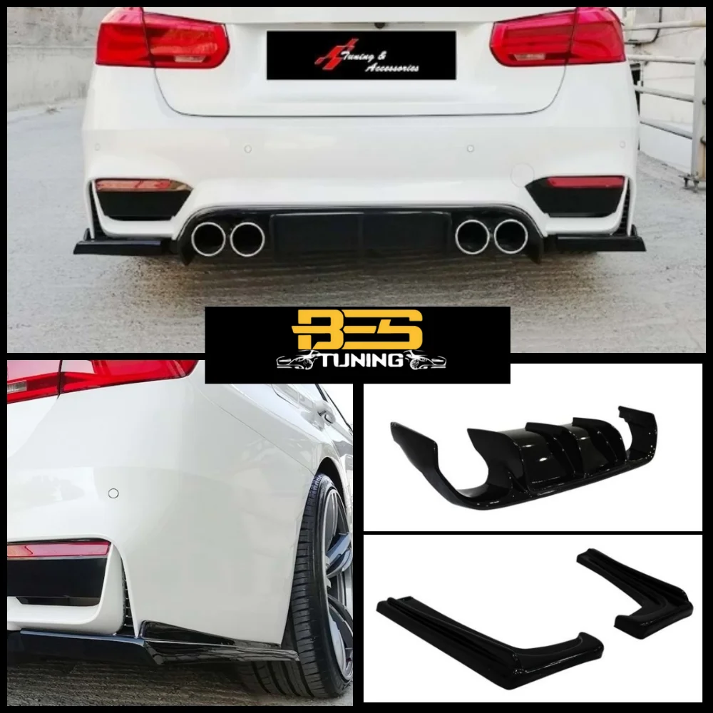 For BMW F30 M3 Vorstainer Car Rear Bumper Lip Diffuser Spoiler Rear Side Splitters Flaps Flaps Protector Chassis Spoiler Bodykit