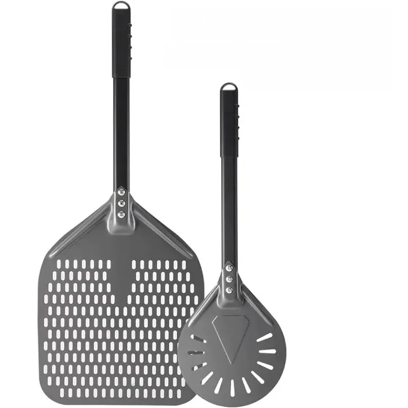 Spatule à Pizza professionnelle 7/9/12 pouces, palette perforée en aluminium et métal, pelage tournant pour accessoires de four à Pizza faits maison