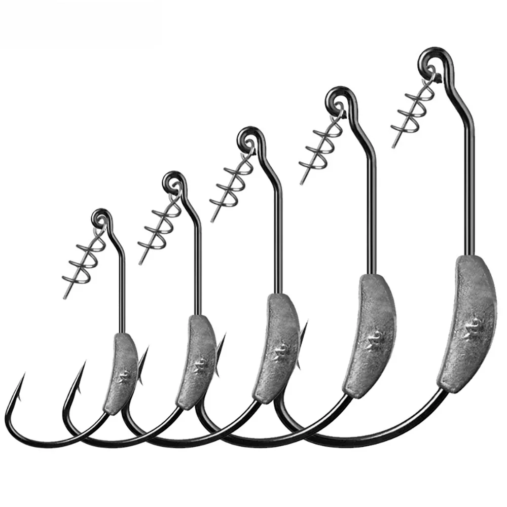 Jig Crank Head Barbed Hook 2g 3g 5.25g 7g Soft Lure Worm Offset Fishhook Spring Lock Pin Pesca for Texas Rigs Fishing Tackle — zdjęcie 2
