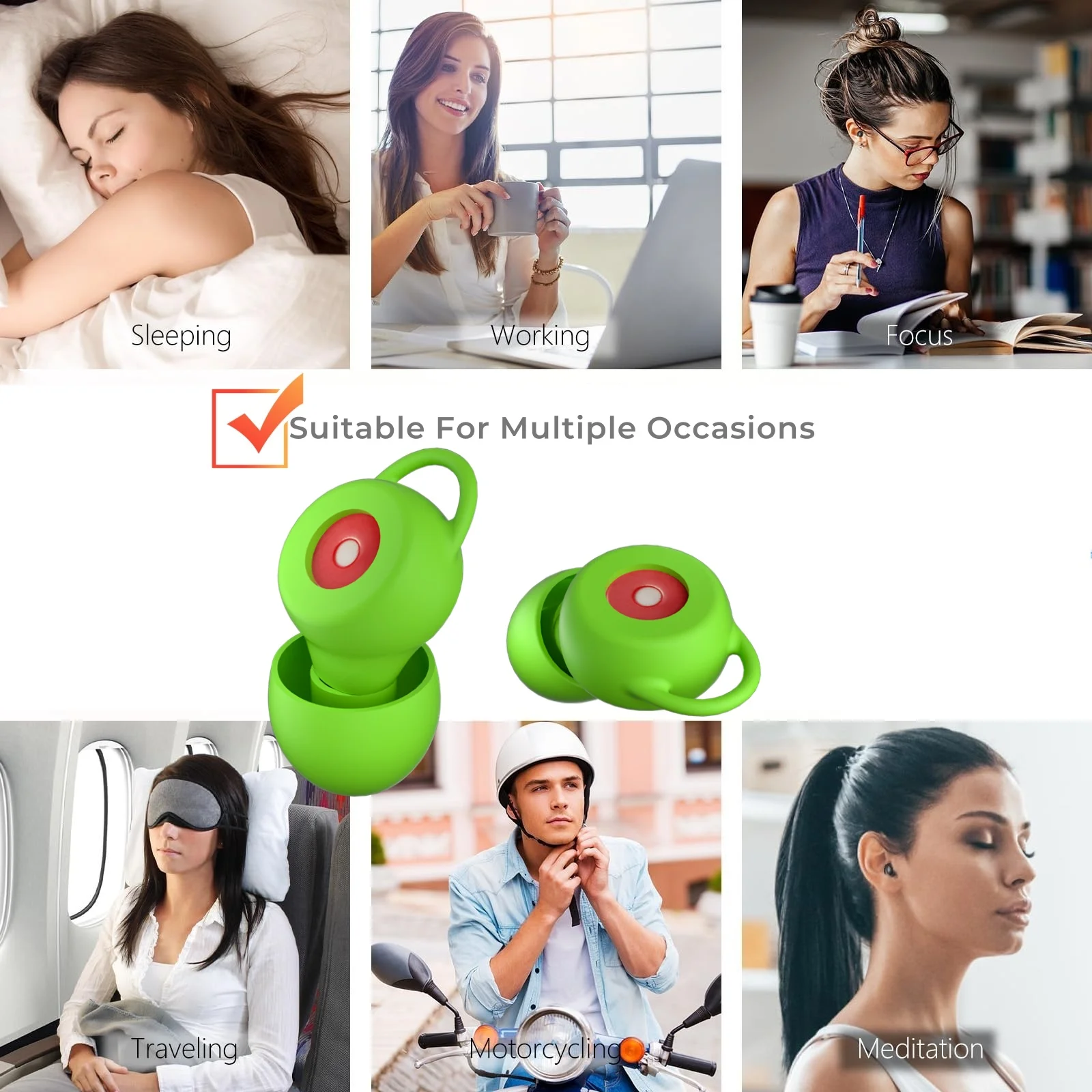 

Soundproof Soft Silicone Plugs With 4 Sizes For Sound Sensitive Sleeping With Earplugs