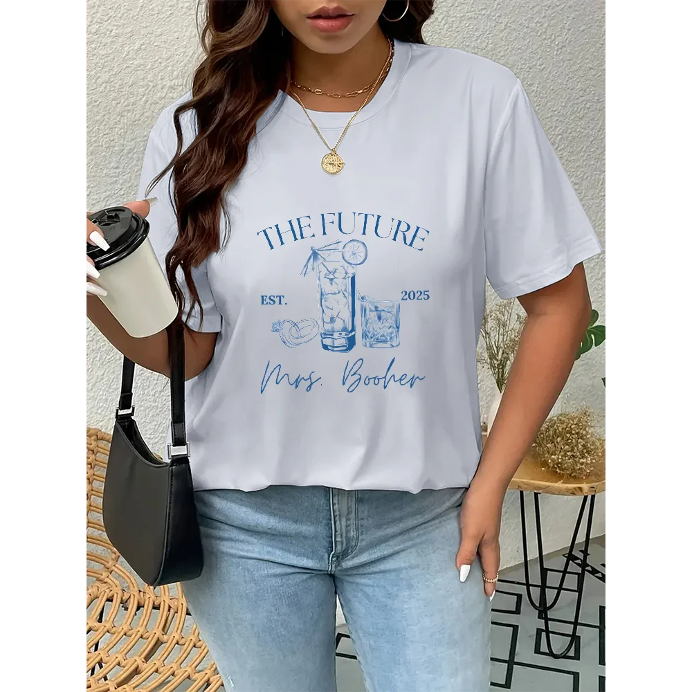 

Лимонная вода Стеклянные кубики льда Синие буквы Свежая женская винтажная футболка с рисунком Y2k Повседневная футболка с коротким рукавом Летний повседневный топ 2025 Дизайн