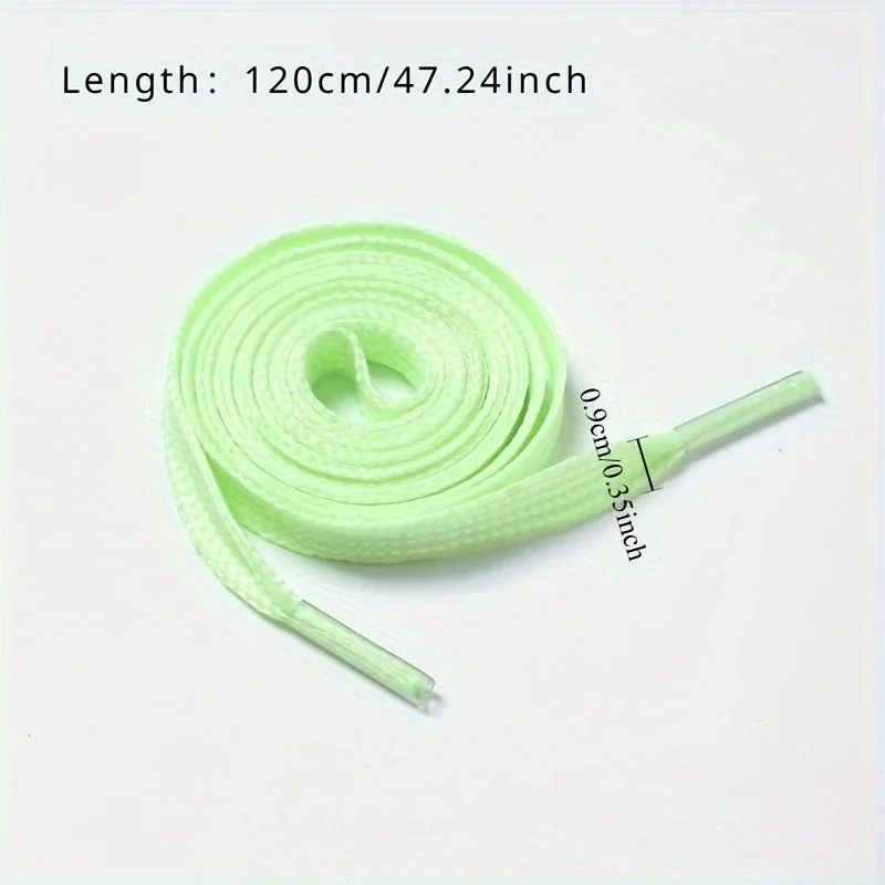 6 пар белых и зеленых светящихся шнурков, противоскользящих и блестящих, подходят для спортивной обуви и баскетбольных кроссовок.