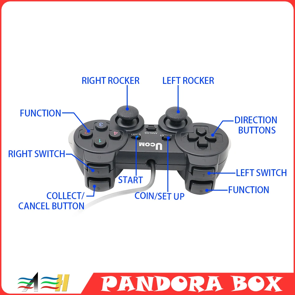 新しい 2 個 USB 接続アーケードゲームパッド遅延なしジョイスティックコントローラパンドラボックススイッチ格闘ゲームパッドアーケードジョイスティック