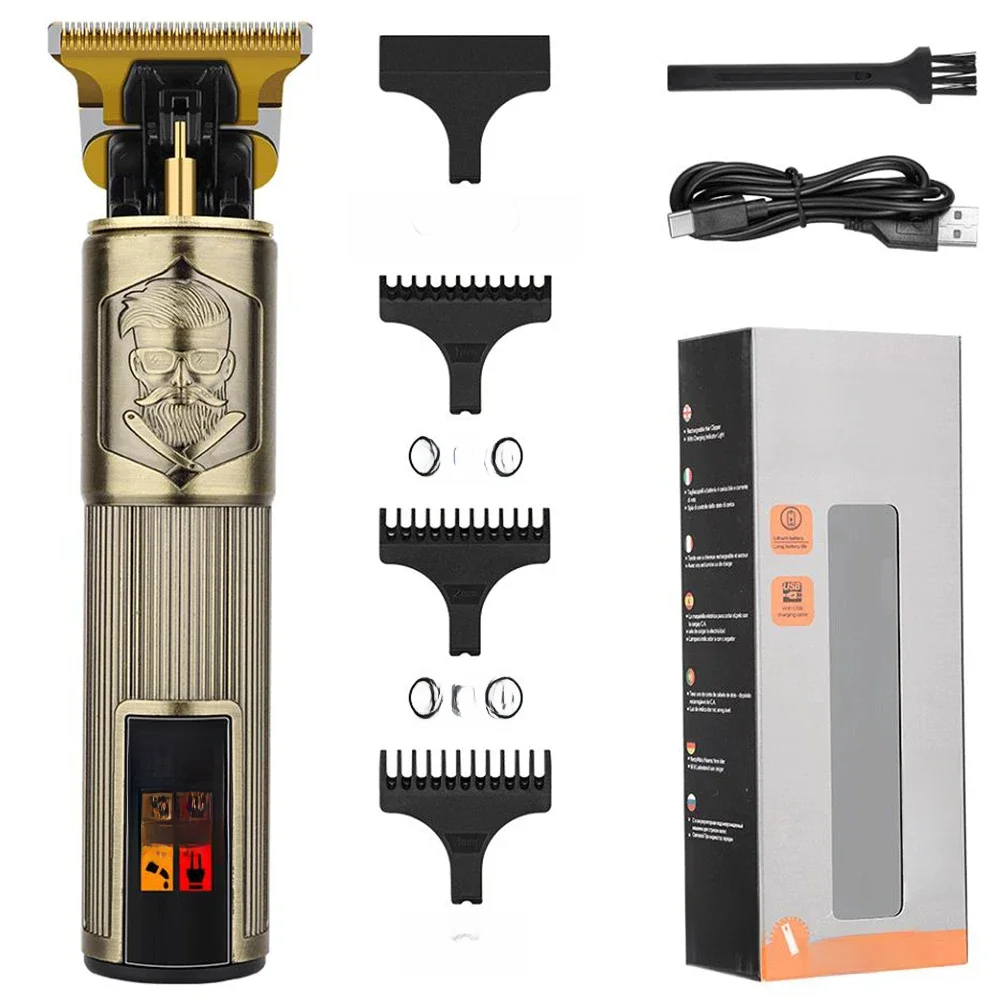 Máquina de cortar cabelo vintage t9, para barbearia, máquina de corte de cabelo, aparador elétrico,