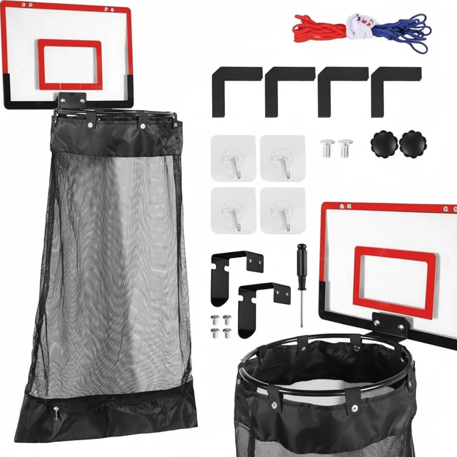 Self-Adhesive Hook Dual-Function Laundry Basket Hanging Basket Door-Mounted Basketball Laundry Basket Fun Laundry Basket