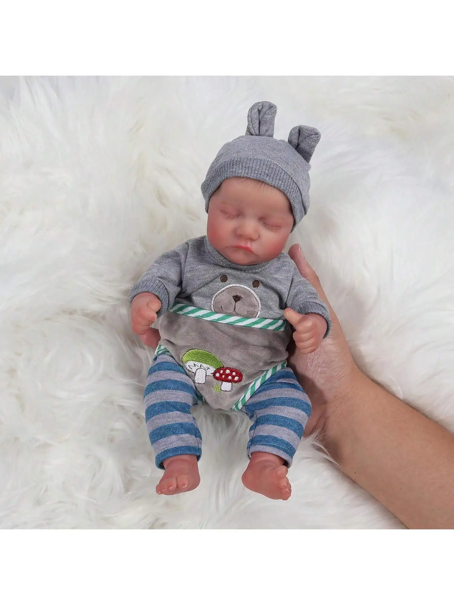 Bonecas reborn realistas-boneca realista de vinil macio fofo de 12 polegadas, bonecas flexíveis da vida real (boneca apenas/sem acessórios)