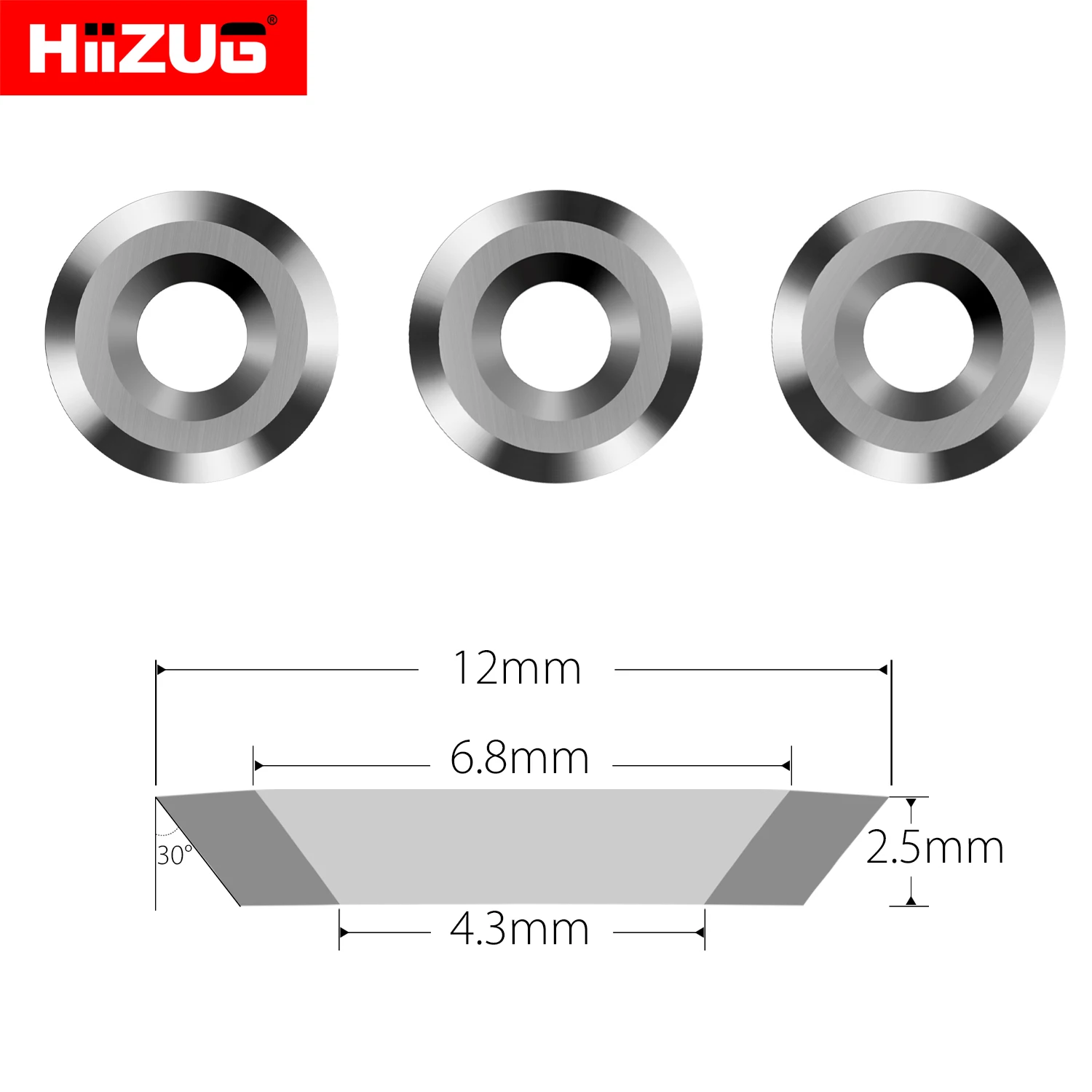 Imagem -03 - Redondo Carbide Inserts Cortadores para Carpintaria Ancinho Negativo Ferramenta de Torneamento de Madeira Substituição de Finalizador Lâmina de Cortador 12 mm Pcs