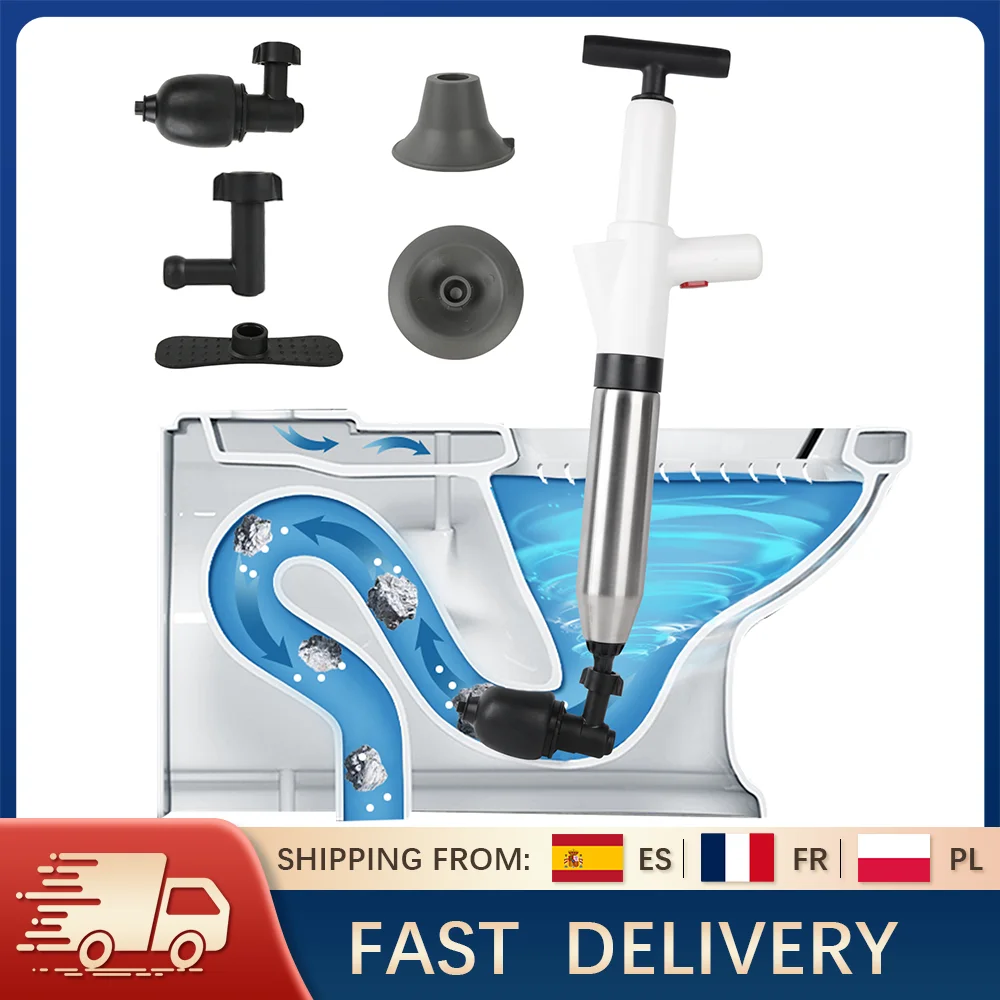 Scarico dell'aria ad alta pressione Blaster Dispositivo di rimozione degli intasamenti Pistone dello stantuffo Sblocco del tubo fognario per lo strumento di pulizia dei tubi della vasca da bagno del