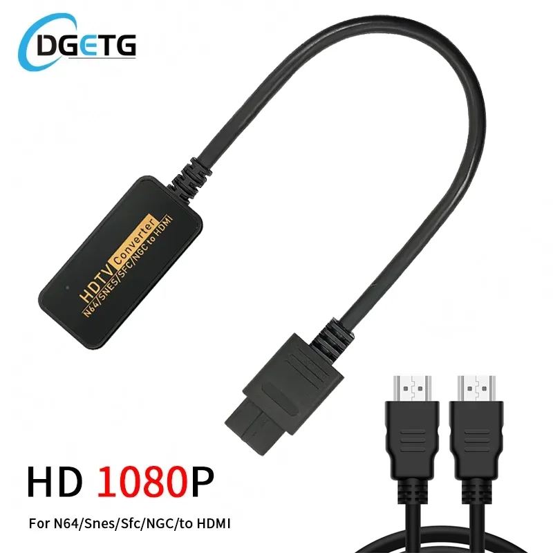 1080P NGC/SNES/N64 To HDMI Converter Adapter,HDMI Cable for Nintend 64 SNES Console Game Cube Plug and Play Restore Game Screen